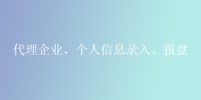 代理企业、个人信息录入、报盘