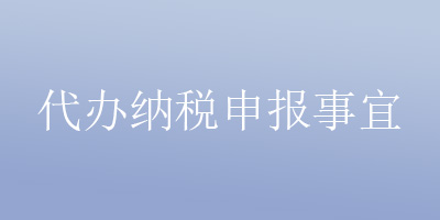 代办纳税申报事宜