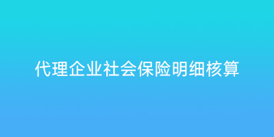 代理企业社会保险明细核算
