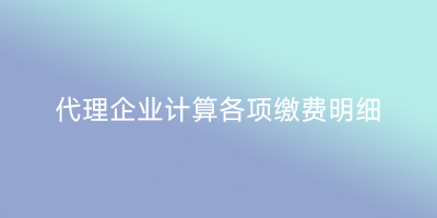 代理企业计算各项缴费明细