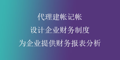 代理建帐、记帐、设计企业财务制度，为企业提供财务报表分析